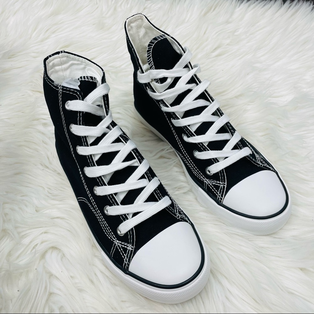 Black canvas high top sneaker - Picture 6 of 6